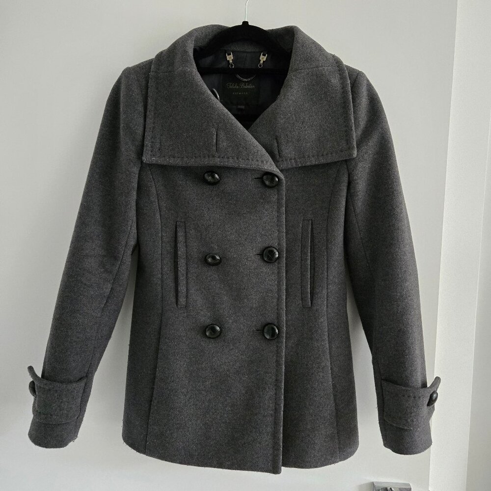 Aritzia Talula Babaton Grey Wool Cashmere Blend Pea Coat XXS